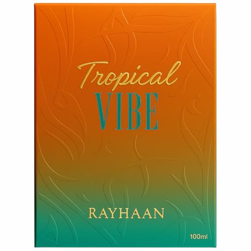 Rayhaan Tropical Vibe Eau de Parfum – Fresh Fruity Floral Scent, 3.4 oz