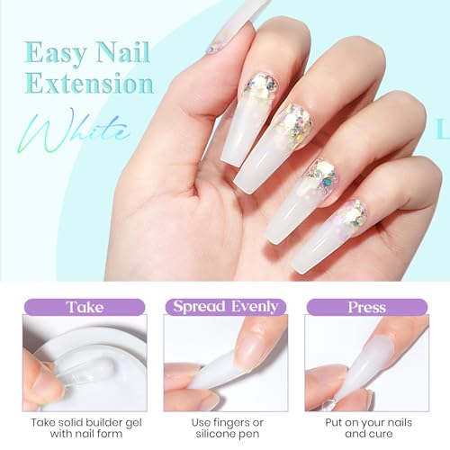 MIZHSE 60g White 3D Gel Nail Art Sculpting Builder Gel with Variants