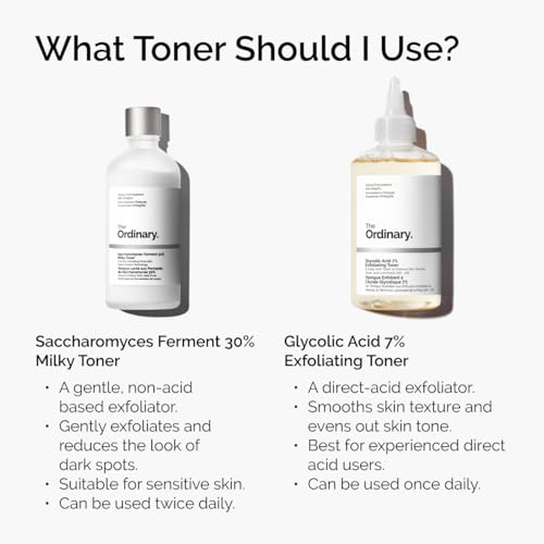 The Ordinary Glycolic Acid 7% Exfoliating Toner Pack of 2 - Brightening, Smoothing, 8.1 Fl Oz Each