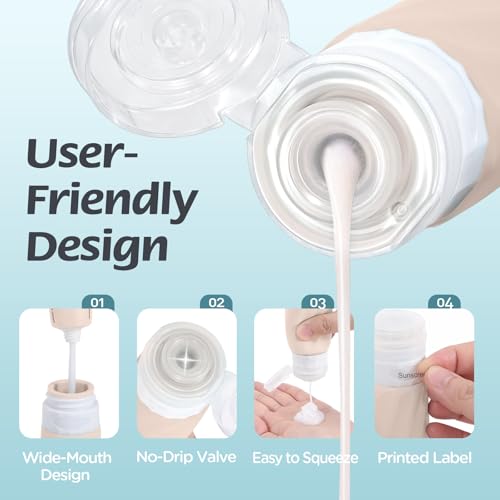 6Pcs TSA Approved Silicone Travel Bottles & Jars Set