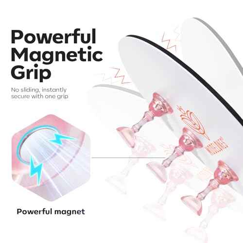 Modelones Nail Stand Set, Magnetic Nail Stands for Press ons False Nail Tips Practice Acrylic Holder with 200pcs Sticky Tabs Strong Metal Base Painting Display DIY & Salon Use Beginner Supplies