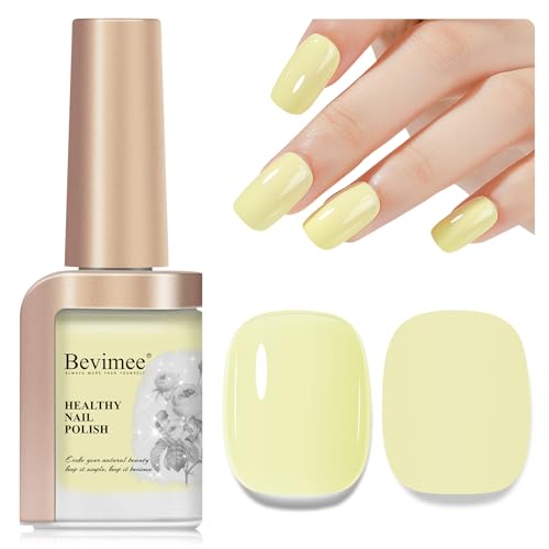 Bevimee Yellow Quick Dry Pastel Nail Polish - Sheer Color, Long-Lasting