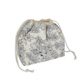 Large Makeup Bag, Cute Drawstring Cosmetic Bag with Canvas Lining, Floral Coquette Aesthetic Toiletry Bag, Travel Make Up Organizer Bag for Women and Girl (Blue Flower)