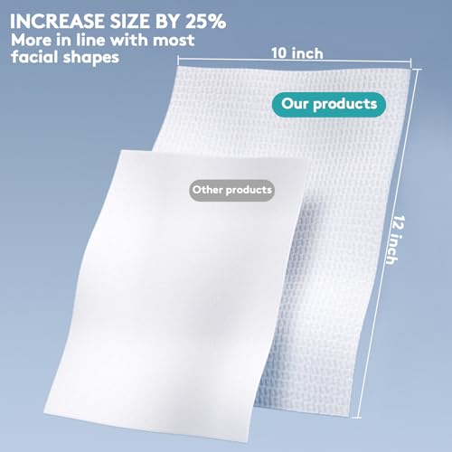 RGBB Clean Face Towels 10"¡¿12", Disposable, Ultra-Absorbent, Hypoallergenic & Soft Makeup Remover Dry Wipes, Pamper Your Face, Hygienic Towelettes, for All Skin Types£¨100 Count£©