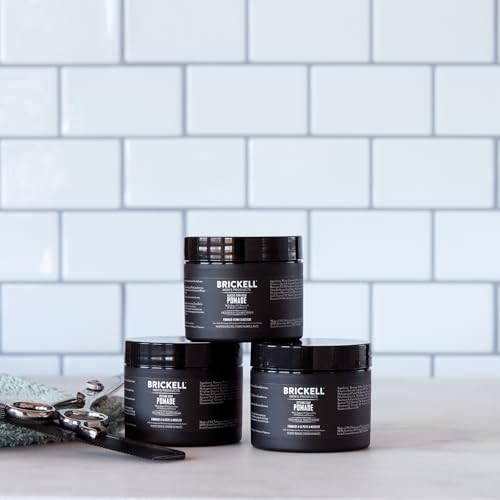 Brickell Men's Products Hair Styling Clay Pomade For Men, Natural & Organic with Strong Hold & Matte Finish, Product for Modern Hairstyles, 2 Ounces, Scented
