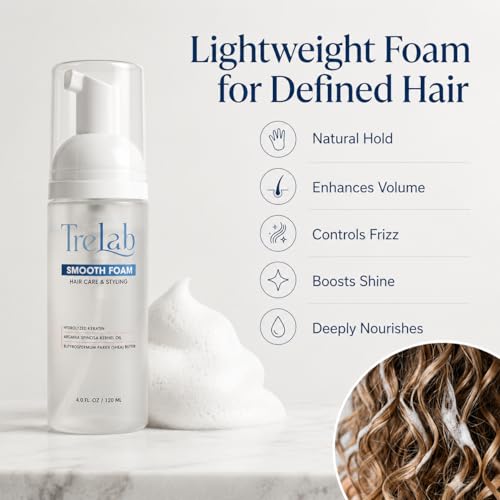 TreLab Hair Mousse with Keratin & Argan Oil, 4 Fl Oz