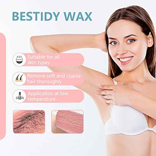 Bestidy Wax Bead, Waxing beans for Hair Removal, Women Men, Home Waxing for All Body and Brazilian Bikini Areas (Pink-500g)