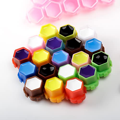 Tattoo Ink Caps for Tattooing Linetion Honeycomb Shape Spliceable Ink Cups Anti-Rollover Spill,Eco-Friendly Non Fade Material,Various Color,Inner Size 0.63 * 0.75 inch(W*H),200pcs Pack (Green)