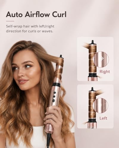 Brightup 5-in-1 Hot Air Styler with Auto Curling Irons & Hair Dryer Brush