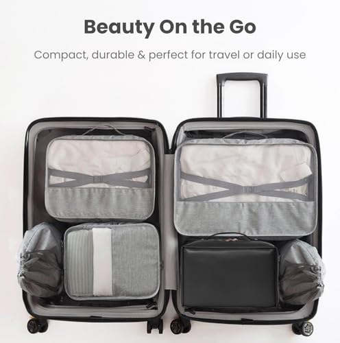 Travel Makeup Bag, 180° Flat Open Cosmetic Organizer, Large Capacity