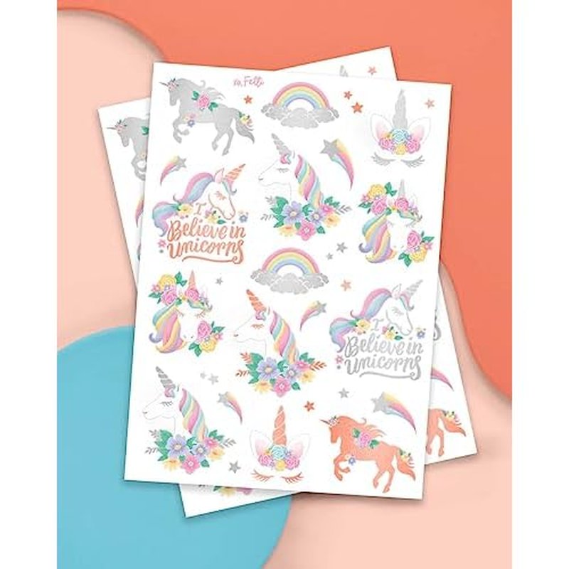 xo, Fetti Unicorn Party Favors - Temporary Tattoos for Kids - 26 styles | Birthday Party Supplies, Unicorn Favors Decorations, Toys + Halloween Costume