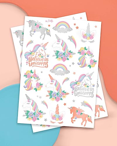 xo, Fetti Unicorn Temporary Tattoos - 26 Styles Party Favors