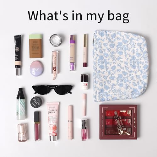 Large Capacity Flower Makeup Bag - Durable Zipper Pouch for Travel