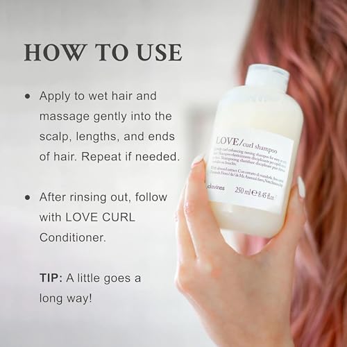 Davines LOVE Curl Shampoo, Enhancing Volume Taming Gentle Formula for Wavy and Curly Hair - Softens, Hydrates, and Boosts Curl Elasticity with Almond Extract, Travel Size, 2.54 Fl Oz