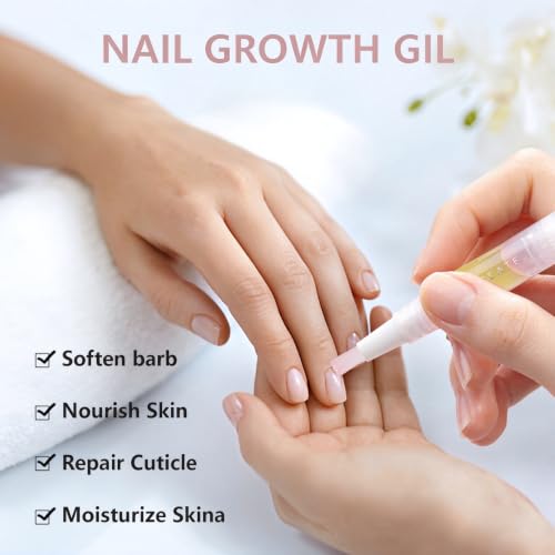 Lockcute Nail Growth Oil Pen - Nail Strengthener & Hardener for Damaged Nails, 0.04 Fl Oz (Pack of 2)