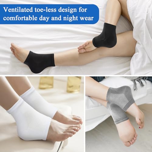 12 Pairs Toeless Moisturizing Heel Socks for Dry Cracked Feet Repair