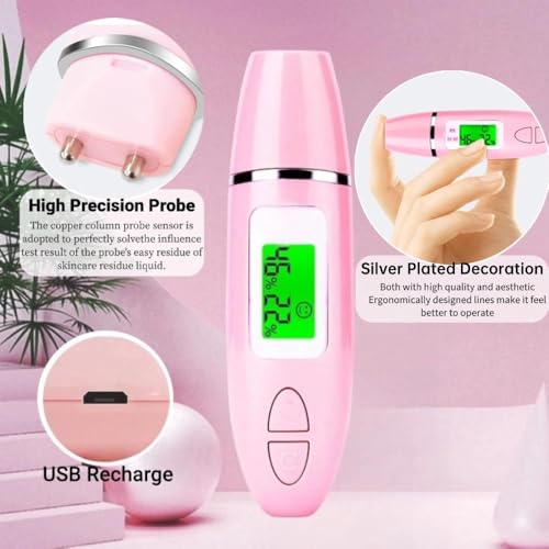 Skin Hydration Tester with LCD Display | Oil & Moisture Analyzer