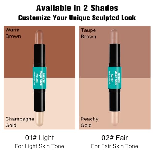 Contour Stick Duo - Dual-Ended Highlighter & Bronzer for Face Shaping
