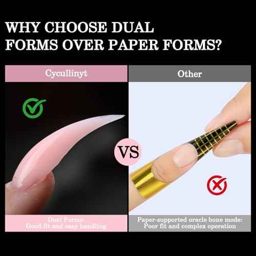 Curved Stiletto Nail Dual Forms for Poly Gel Extension of 3D Eagle Claw, Hawk Shape Full Cover Acrylic Nail Forms, Reusable Nail Molds for Halloween Nail Art Design 140 Pcs 14 sizes