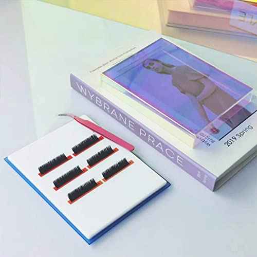 Eyelash Grafting Pallet with Cover, Dust-proof Acrylic Lash Tile holder, Dazzling Eyelash Extensions Storage Gasket Pads for Beauty Artist Salon (Dazzling L)