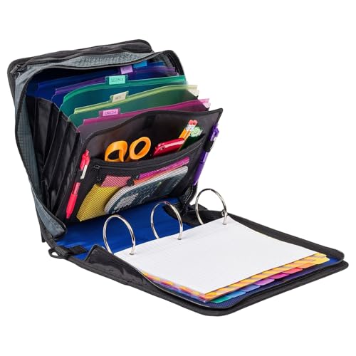 Case It 169802 Case-it Mighty Zip Tab 3-Inch 3-Ring Zipper Binder Blue (D-146 BLUE)