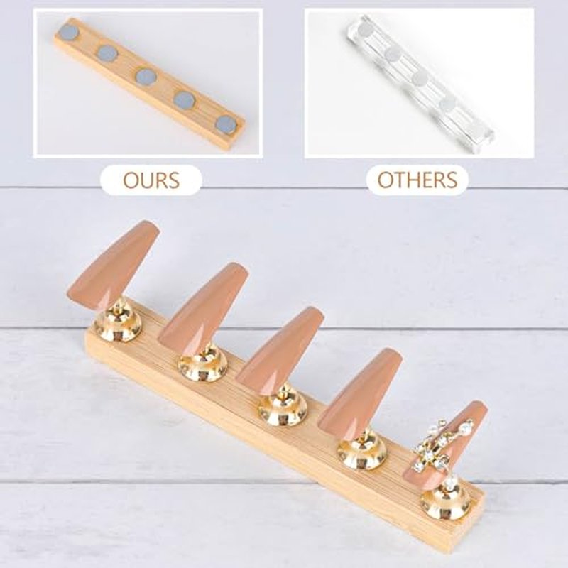 Magnetic Nail Stand for Press On Nails - 4 Sets Wood Display