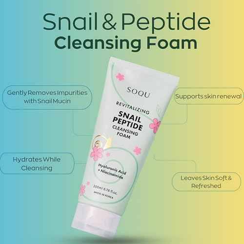 Snail Peptide Cleansing Foam with Niacinamide & Hyaluronic Acid ? Hydrating Facial Cleanser for Radiant Skin ? Made in Korea ? 200ml