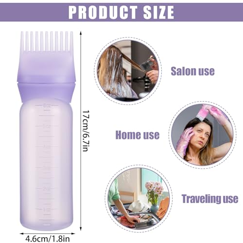 6Oz Hair Dye Root Comb Applicator Bottle - Purple