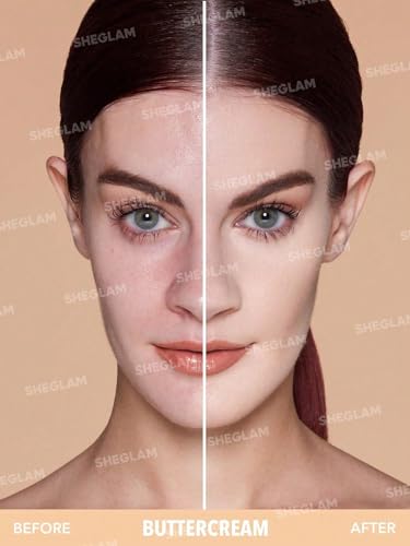 SHEGLAM Full Coverage Powder Foundation - Oil Control & Talc-Free