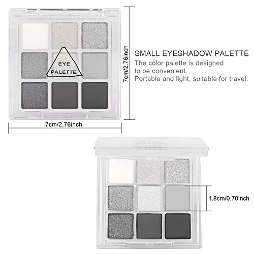 AMY'S DIARY Black Smokey Silver Glitter Eyeshadow Palette 9 Colors - A1