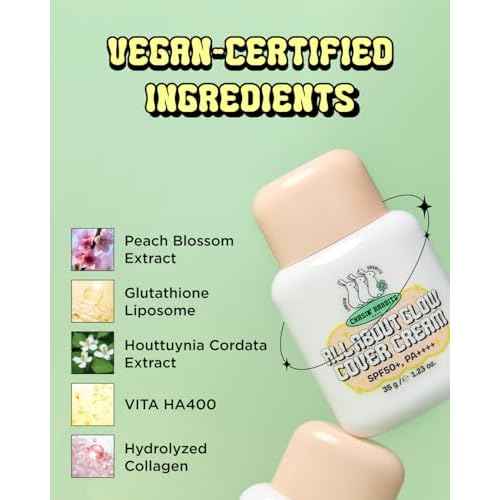 CHASIN' RABBITS All About Glow Cover Cream 1.23 Oz, Lightweight, Hydrating, Long-Lasting Radiance for a Flawless Glow, Smooth Skin Texture, Vegan, Korean Makeup