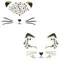 Cat Face Gems Rhinestone Stickers – Black & Gold Patterns