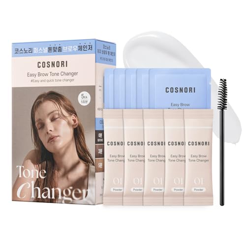 COSNORI Easy Brow Tone Changer ? Gentle Lightening Formula for Soft, Natural Look ? Brow Bleach Kit, Easy At-Home Application, Quick Results in 2?3 Minutes, 5 Applications
