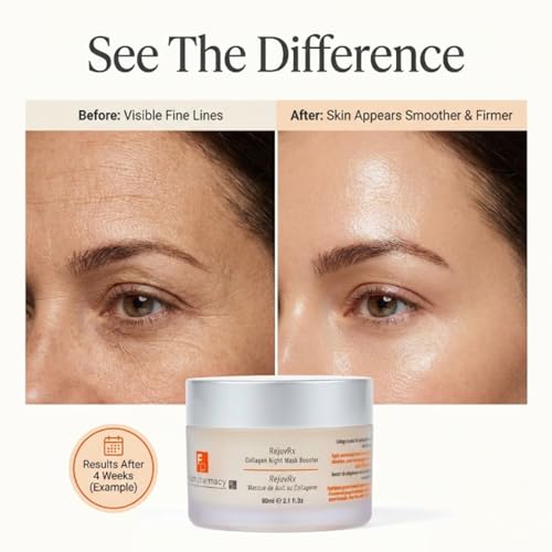 FRENCH PHARMACY RejuvRx Collagen Night Mask ? Overnight Firming Treatment with Peptides, Hydrolyzed Collagen & Squalane ? Boosts Elasticity, Smooths Wrinkles, Deep Hydration ? 60ml