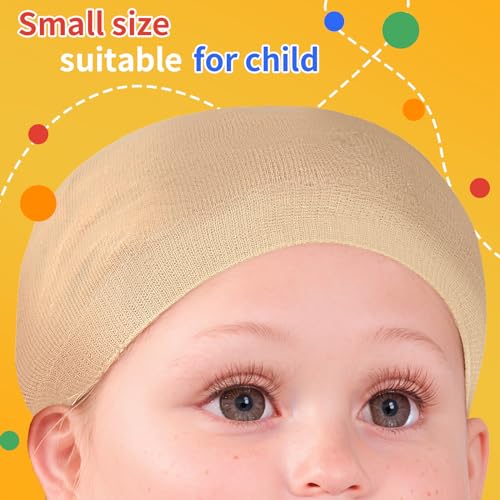Kids Light Brown Wig Cap 4-Pack - Stretchy Nylon Stocking Caps for Halloween & Cosplay