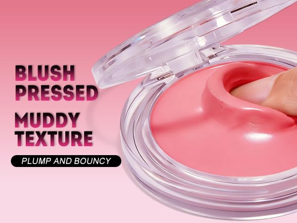 Cream Blush for Cheeks - Waterproof Pink Powder Makeup