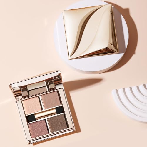 Nude Rose Shimmer Eyeshadow Palette - 4 Soft Pearl Shades