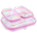 Clear Hard Shell Zipper Case - Water Resistant Toiletry Bag, Cosmetic Organizer for Bathroom, Travel Essentials Organizer Bins for Building Blocks, Makeup, Cables, Art Supplies