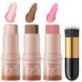 3-Piece Cream Contour Stick Kit with Highlighter & Blush