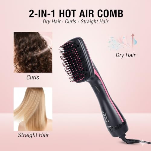 3-in-1 Hair Dryer Brush with Ionic Technology & Paddle Design
