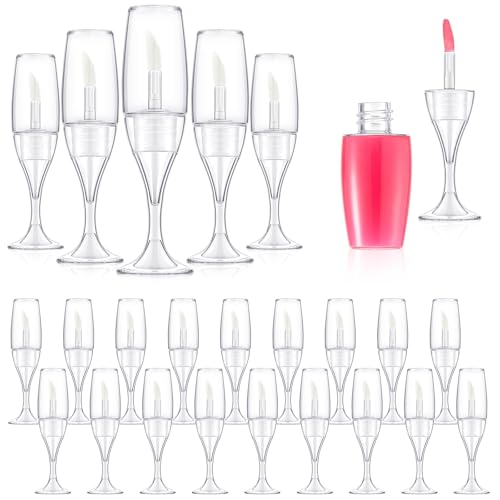 20 Pcs 8ml Empty Lip Gloss Tubes with Funnels - Wineglass Shape