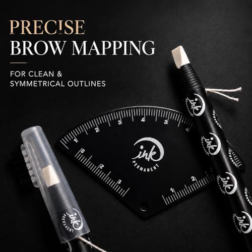 Brow Mapping Kit with Aluminum Ruler & 2 Peel-Off Pencils