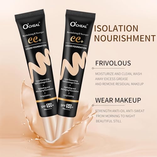 Nature Lightweight CC Cream with SPF 50+ Color Correcting Foundation - Flawless Skin