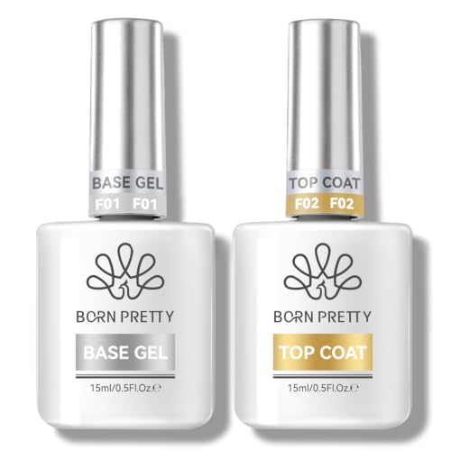 Born Pretty Base & Top Coat Gel Nail Set 15ml - 2x 15ml Base & Shine Top Coat (This Listing: 15ml Base and Top Coat Set)