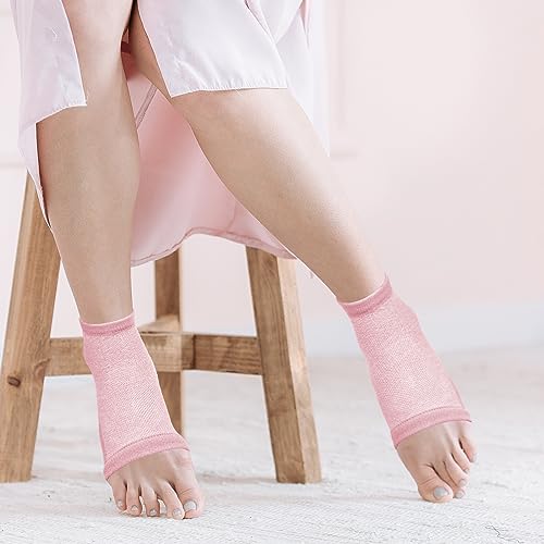 Ohtomber Gel Moisturizing Heel Socks for Dry Cracked Feet - 5 Pairs