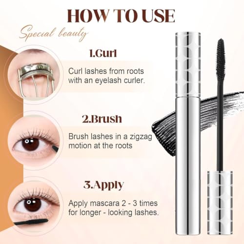 Waterproof Mascara for Mature Women 60+, Volumizing & Lengthening