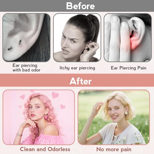Ear Piercing Cleaning Kit with 240 Cleaning Threads & Cotton Swabs