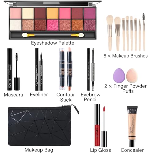 14-Color Eyeshadow Palette Full Makeup Kit with Brushes