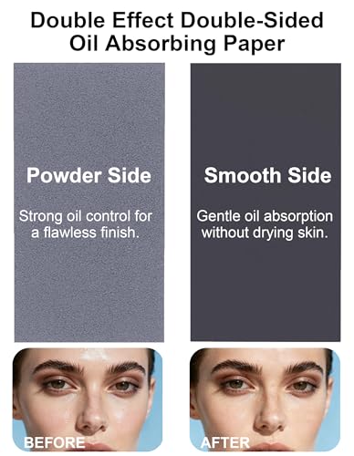 Oil Blotting Papers with Powder & Mirror - 100 Sheets