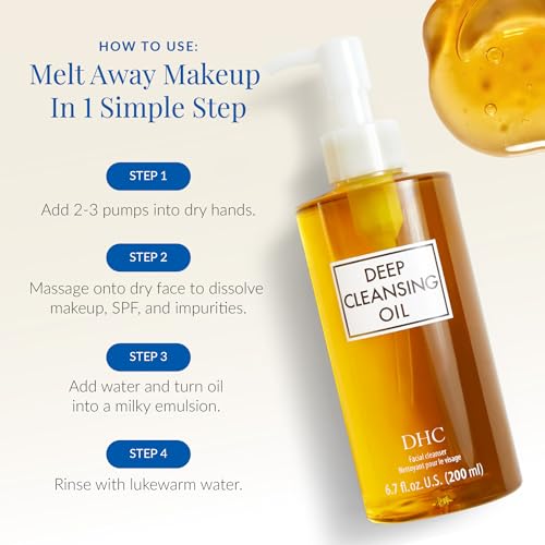 DHC Deep Cleansing Oil - Makeup Remover for All Skin Types, 6.7 fl oz